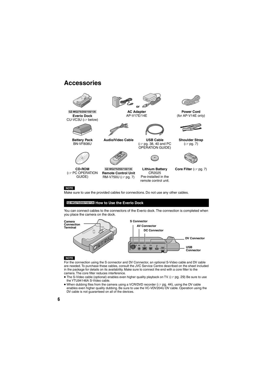 JVC GZ-MG135E/EK, GZ-MG155E/EK, GZ-MG130E/EK, GZ-MG255E/EK, GZ-MG275E/EK Accessories, How to Use the Everio Dock, Cd-Rom 