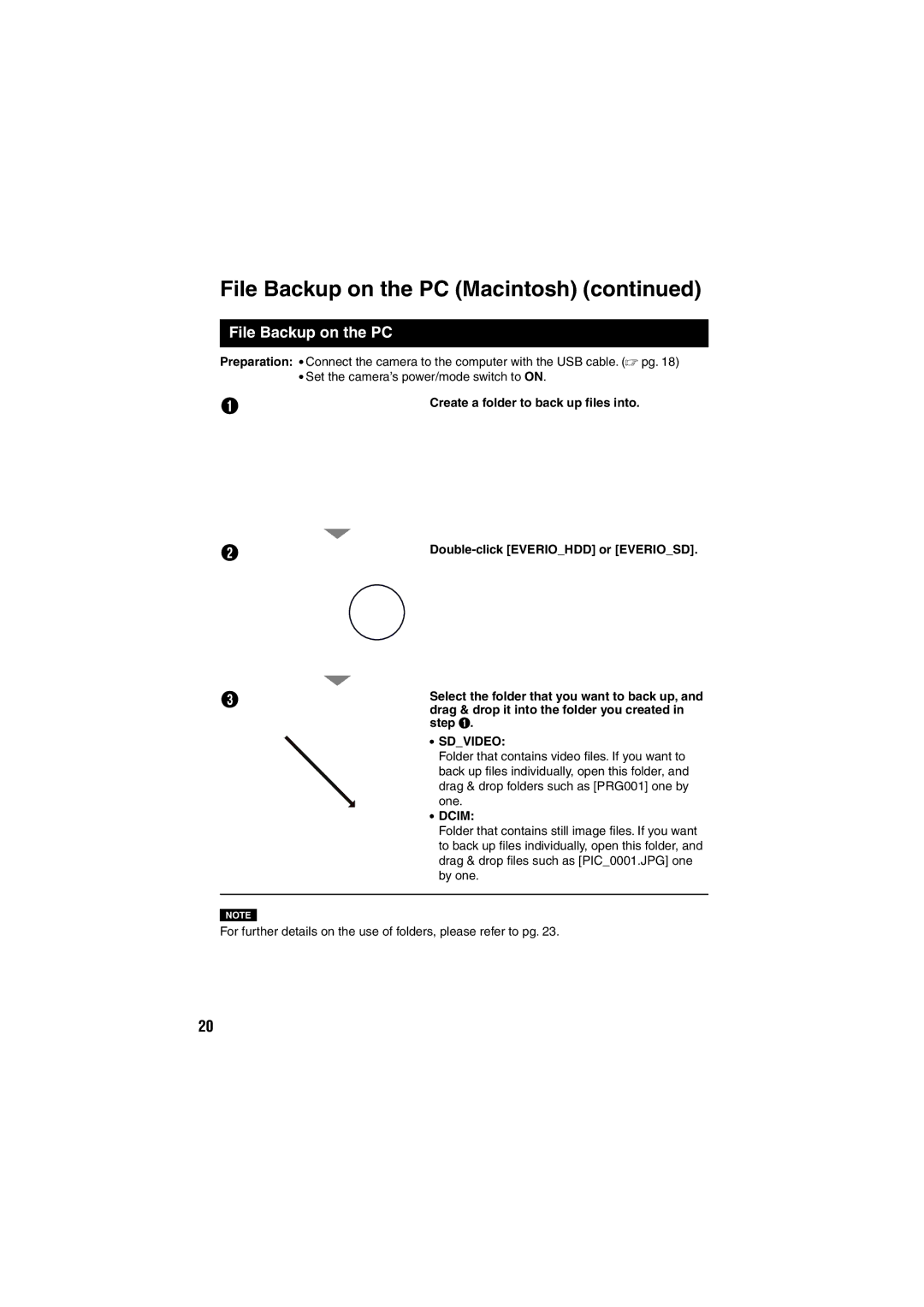 JVC GZ-MG155E/EK, GZ-MG135E/EK, GZ-MG130E/EK, GZ-MG255E/EK, GZ-MG275E/EK instruction manual File Backup on the PC 