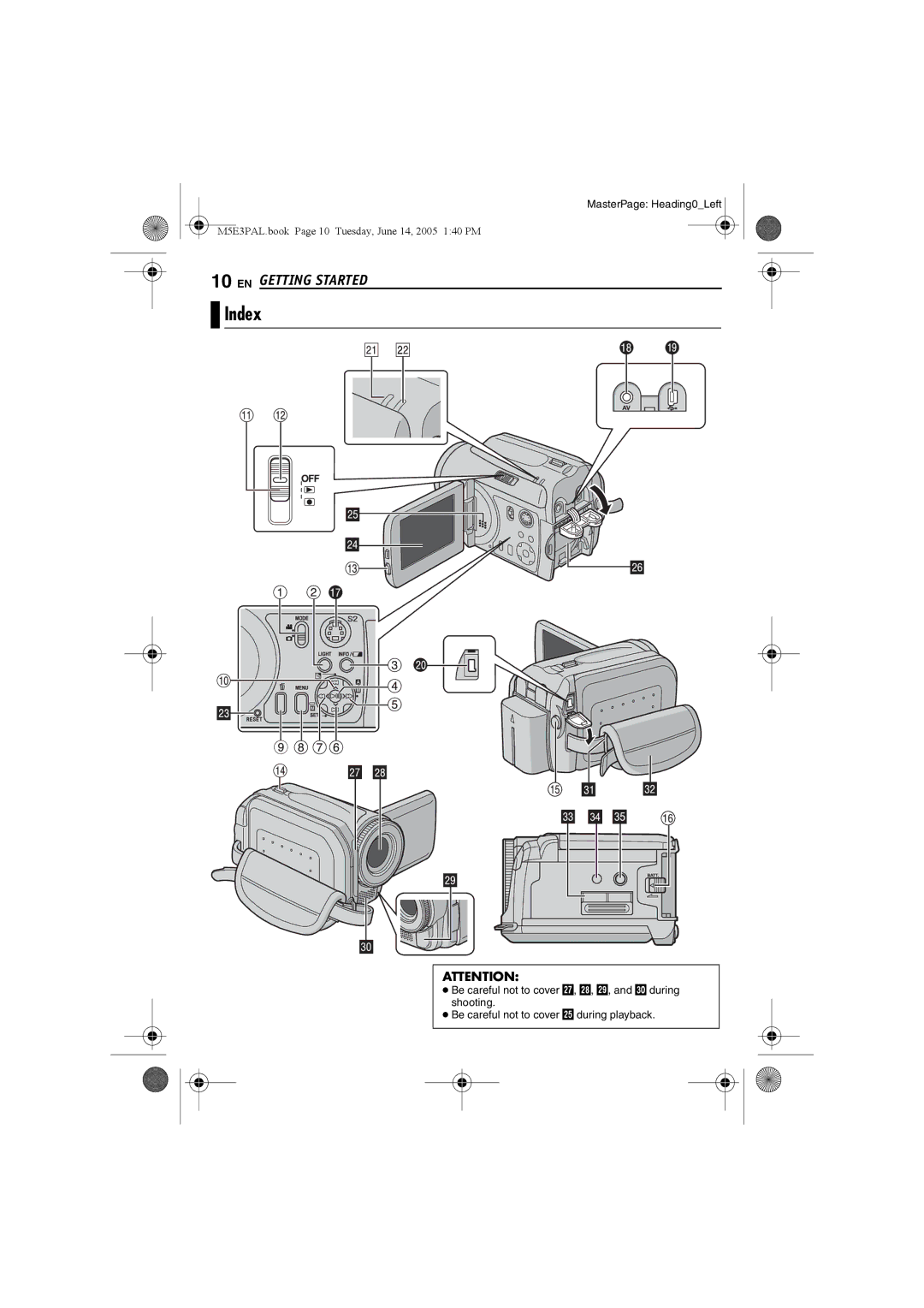 JVC GZ-MG40E/EK manual Index 