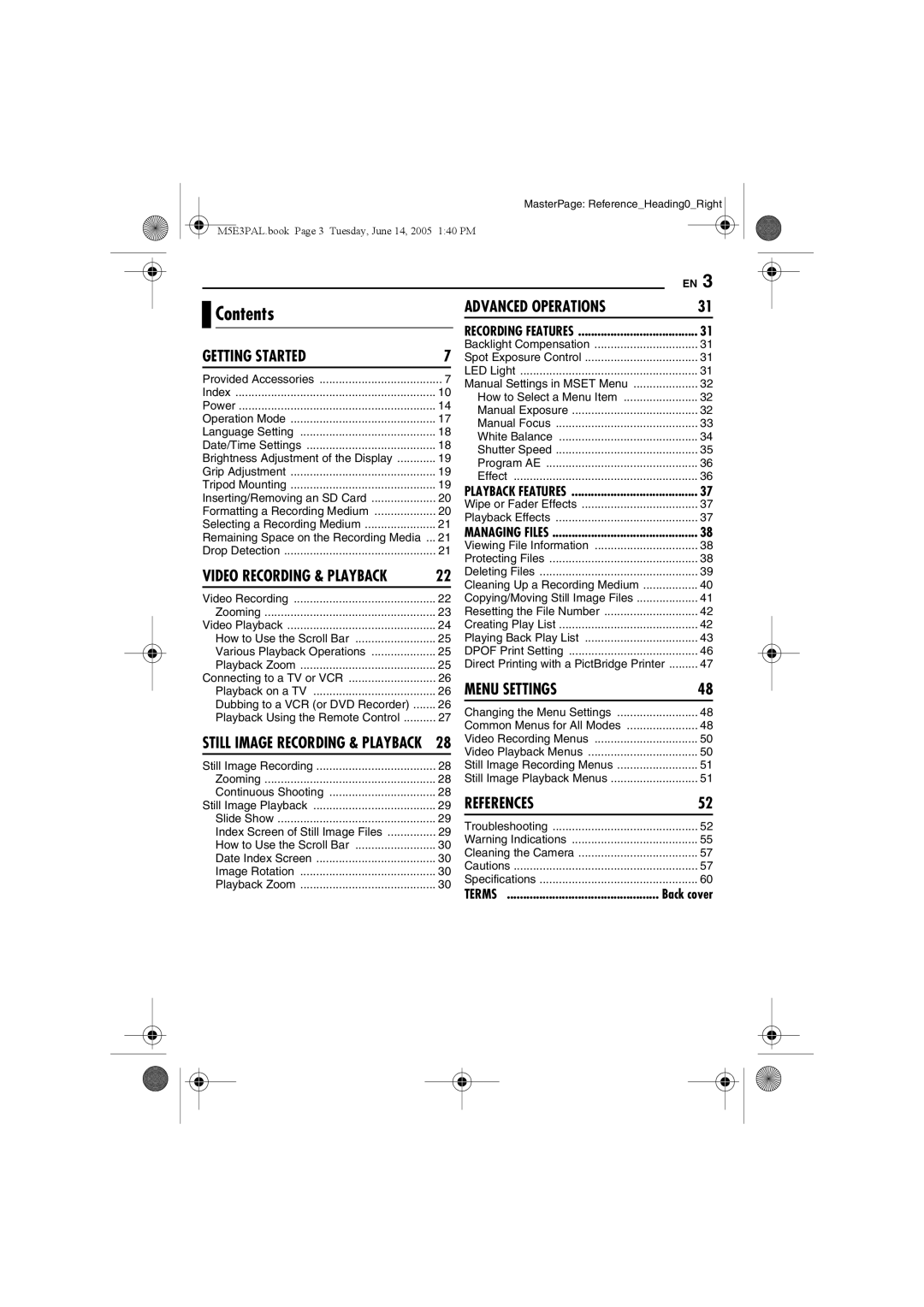 JVC GZ-MG40E/EK manual Contents 