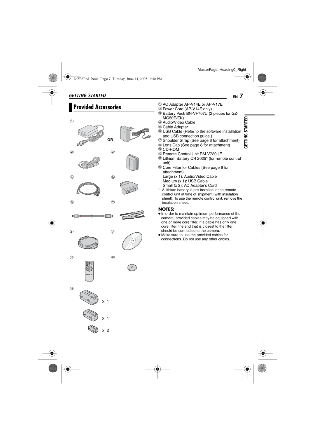 JVC GZ-MG40E/EK manual Provided Accessories, USB connection guide 