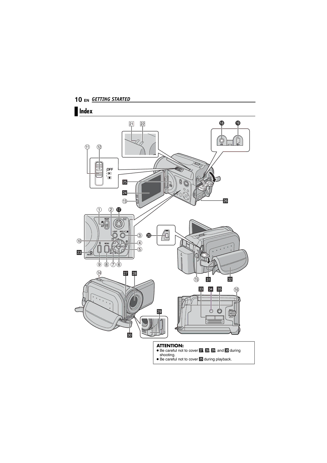 JVC GZ-MG40EK, GZ-MG20EK, GZ-MG30EK, GZ-MG50EK manual Index 