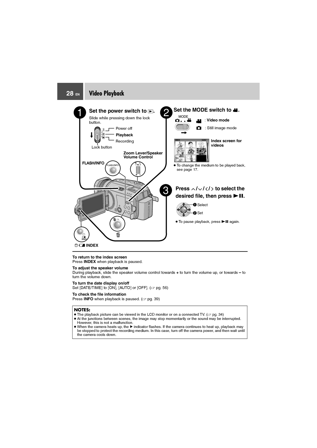 JVC GZ-MG505AH, GZ-MG505AG, GZ-MG505AA, GZ-MG505AS manual EN Video Playback, Index 