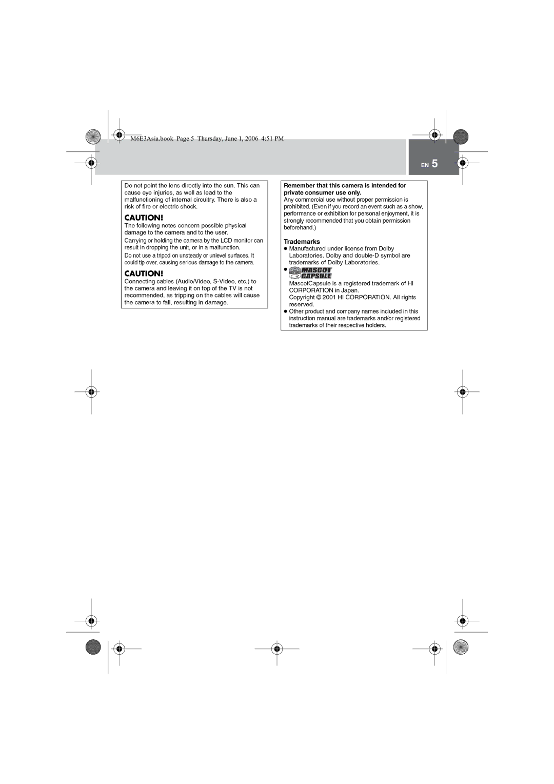 JVC GZ-MG57AG/AH/AS manual Trademarks 