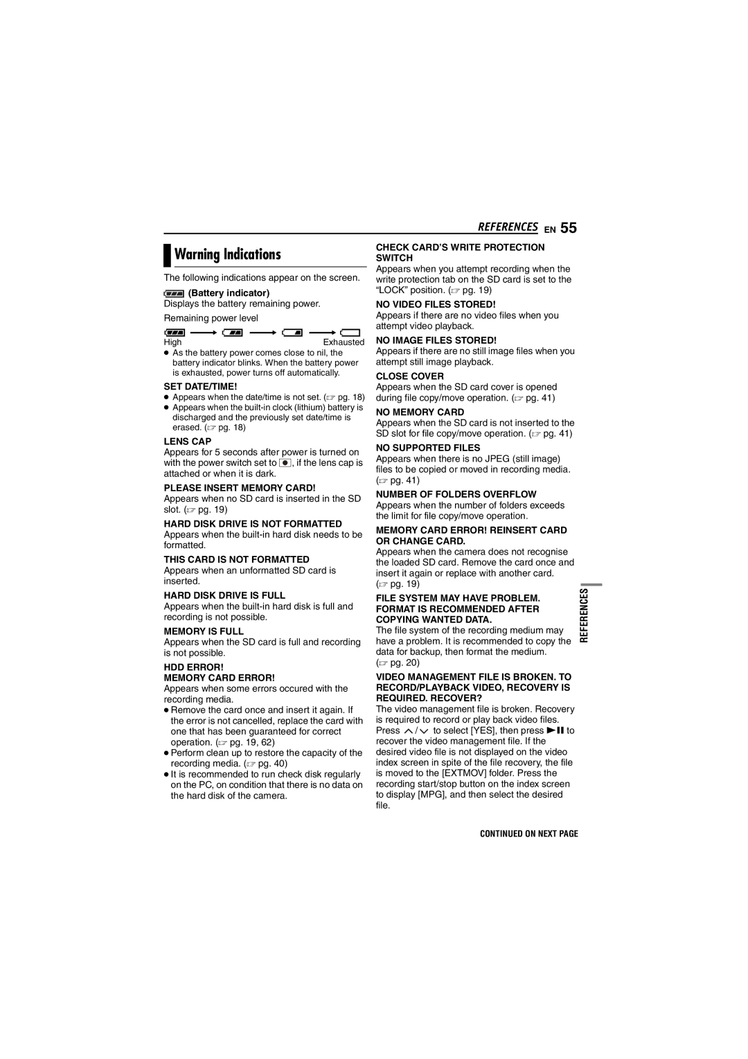 JVC GZ-MG70AS, GZ-MG70AA, GZ-MG70AH, GZ-MG70AG manual Battery indicator, Lock position.  pg, Attempt still image playback 