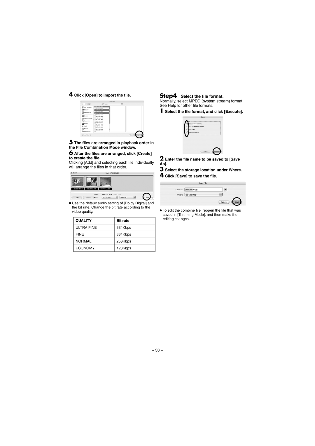 JVC GZ-MG70AH, GZ-MG70AS, GZ-MG70AA, GZ-MG70AG, LYT1496-001A manual Select the file format 