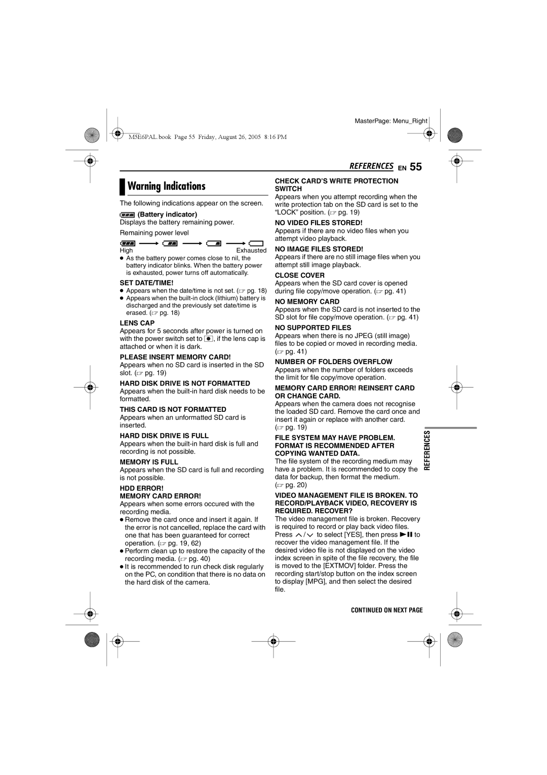 JVC GZ-MG70EK manual Battery indicator, Lock position.  pg, Attempt still image playback 