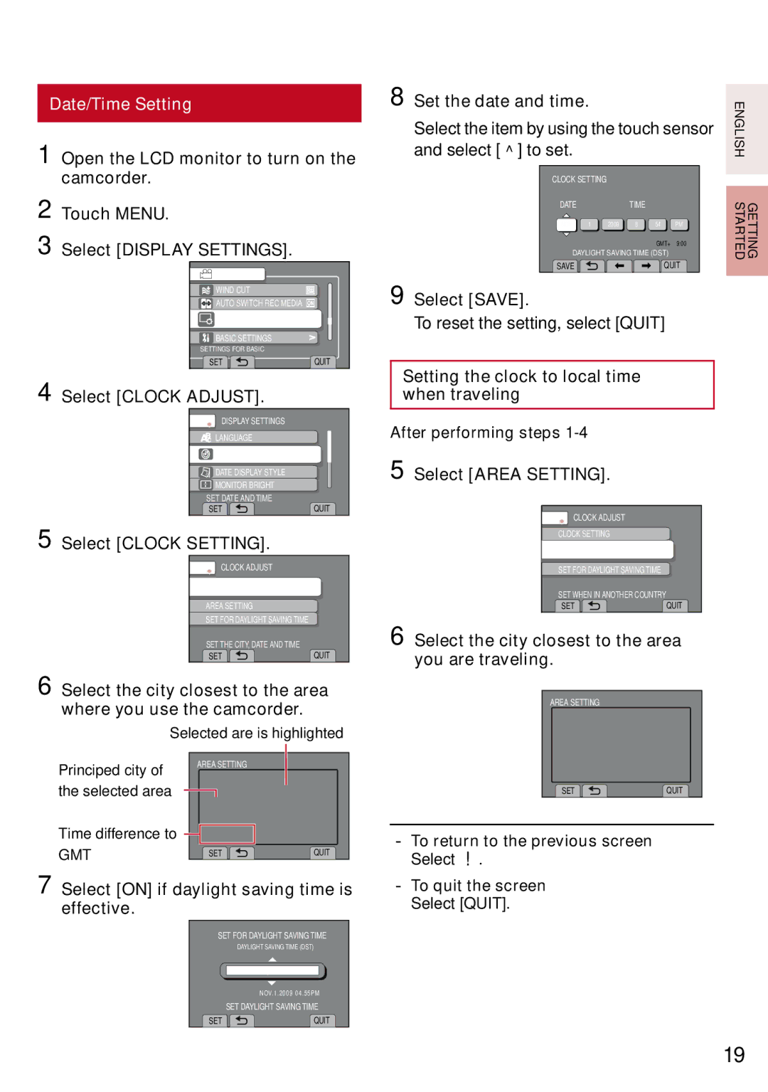 JVC GZ-MS130BU manual Date/Time Setting 