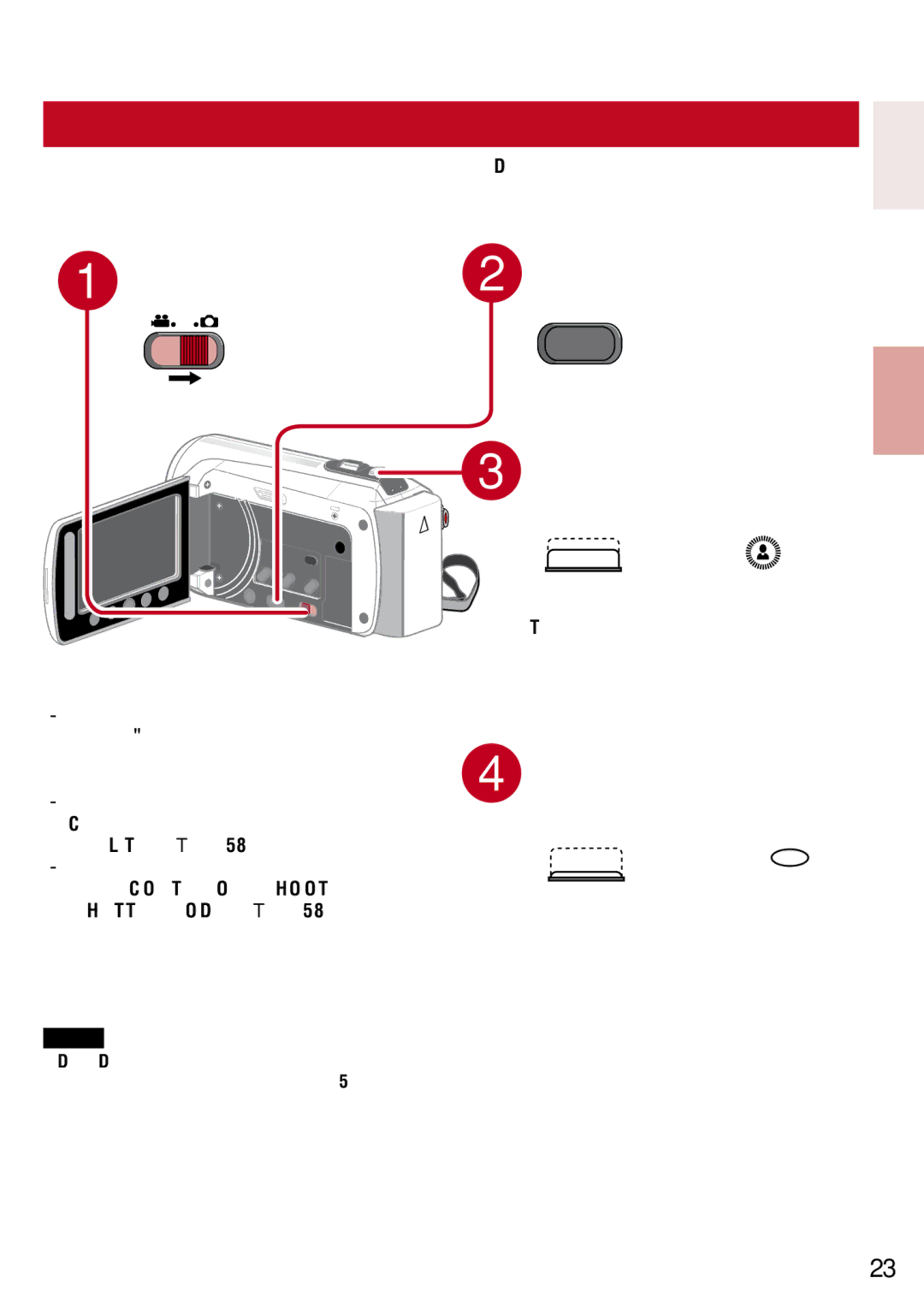 JVC GZ-MS130BU manual Still Image Recording, Slide the mode switch to select, # still image mode Select recording mode 