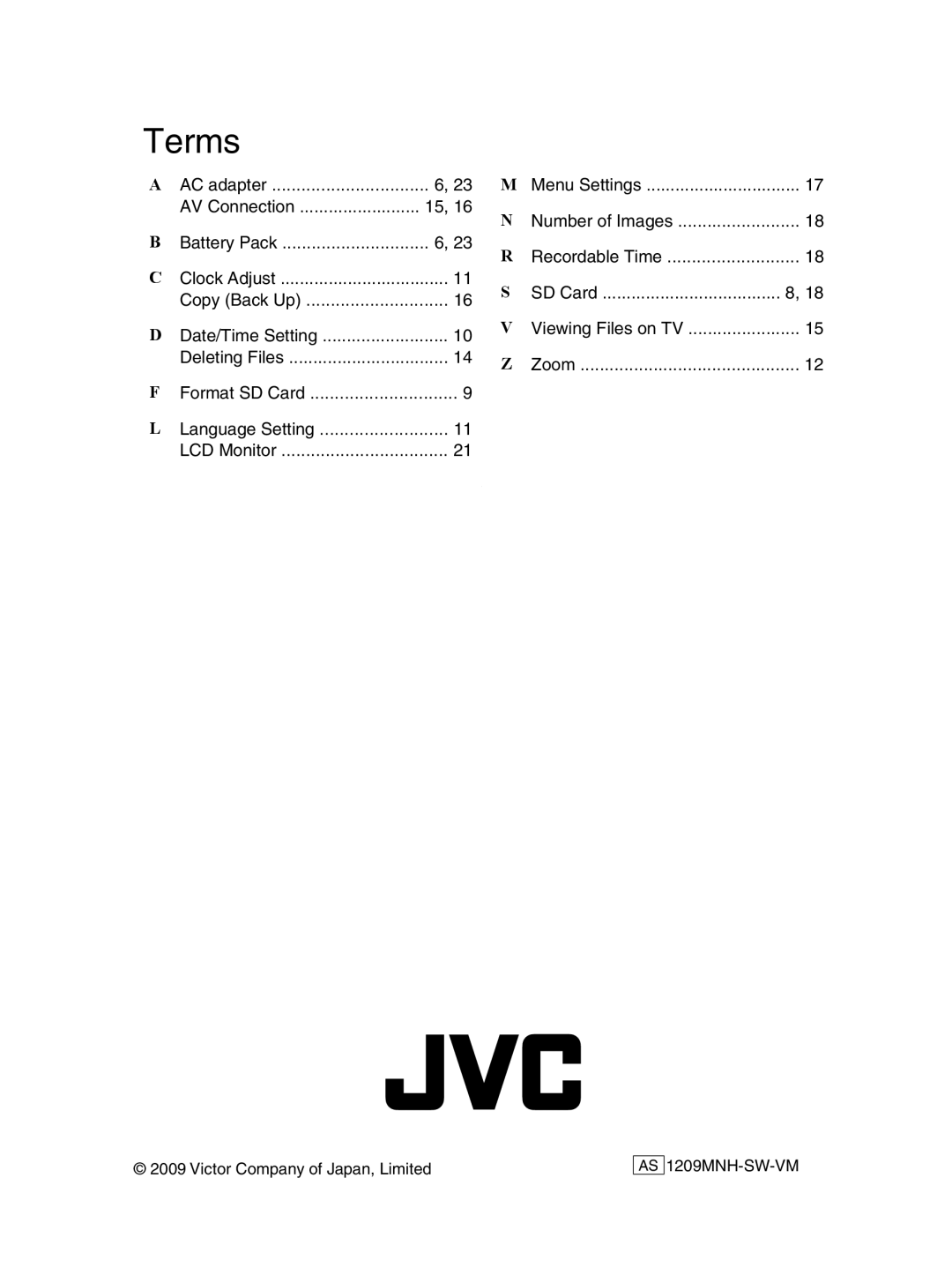 JVC GZ-MS230 manual AV Connection, Zoom 