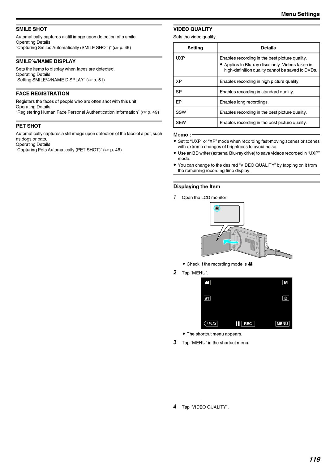 JVC GZ-V500 manual 119 