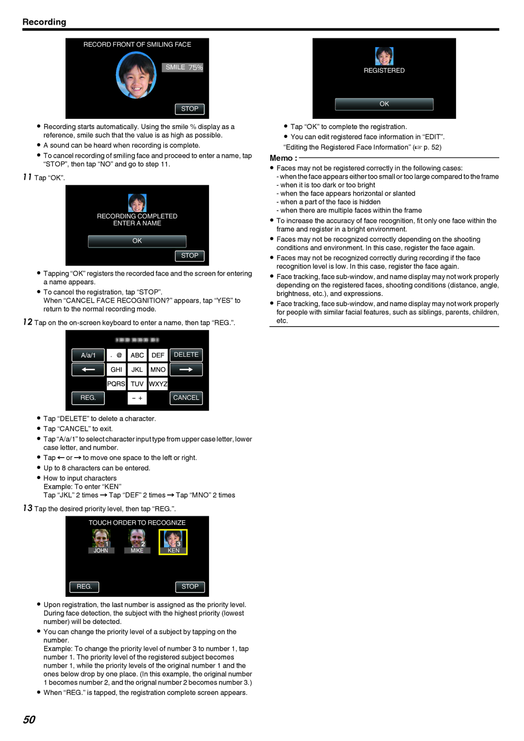 JVC GZ-V500 manual Tap OK to complete the registration 