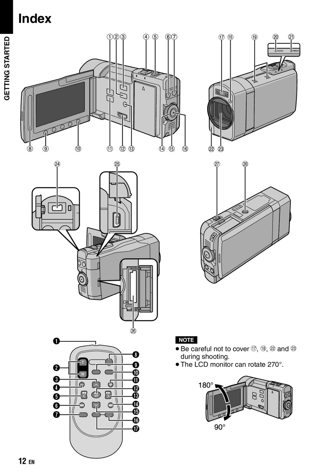 JVC GZ-X900 manual Index 