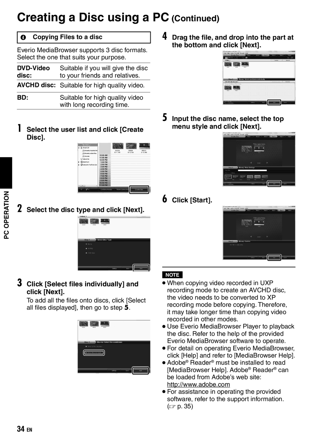 JVC GZ-X900 manual Copying Files to a disc 