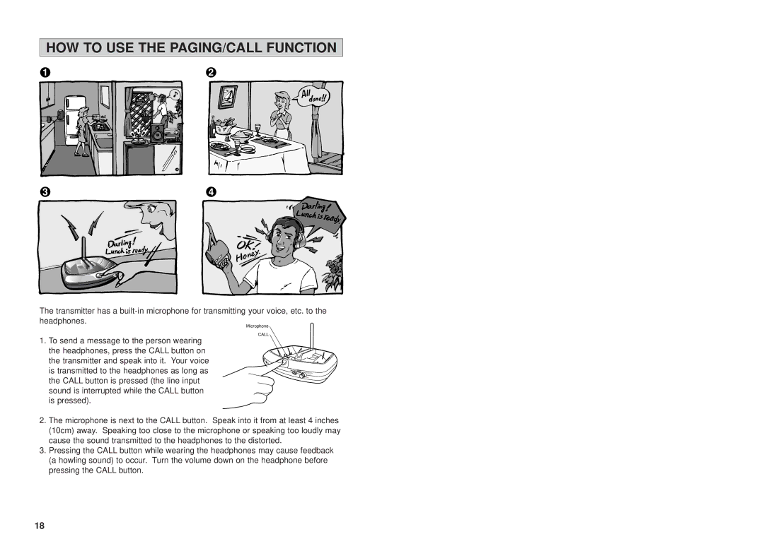 JVC HA-W1000RF-J/C manual HOW to USE the PAGING/CALL Function 