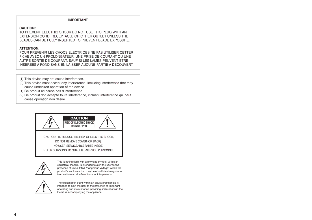 JVC HA-W1000RF-J/C manual Risk of Electric Shock Do not Open 