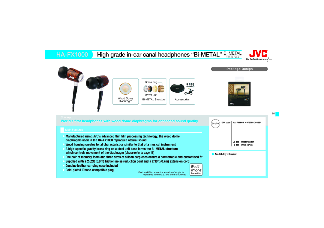 JVC HAFX67R, HA-FX67 manual Diaphragms used in the HA-FX1000 reproduce natural sound 