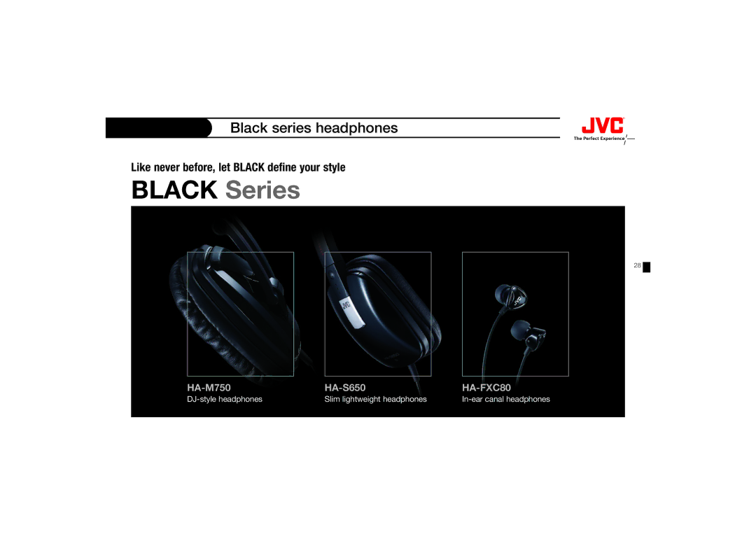 JVC HAFX67R, HA-FX67 manual Black Series, Black series headphones 