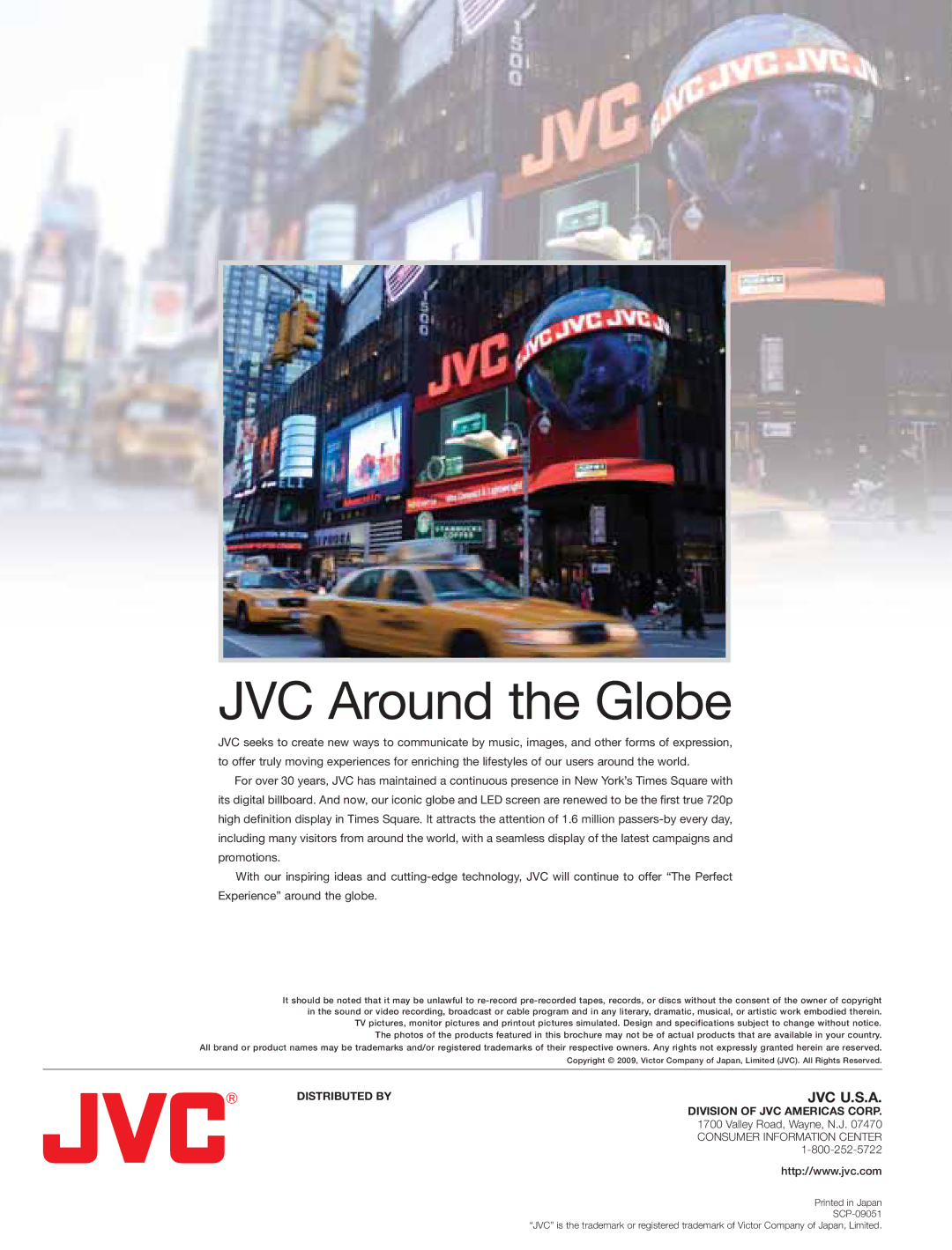 JVC HARX300 manual JVC Around the Globe 