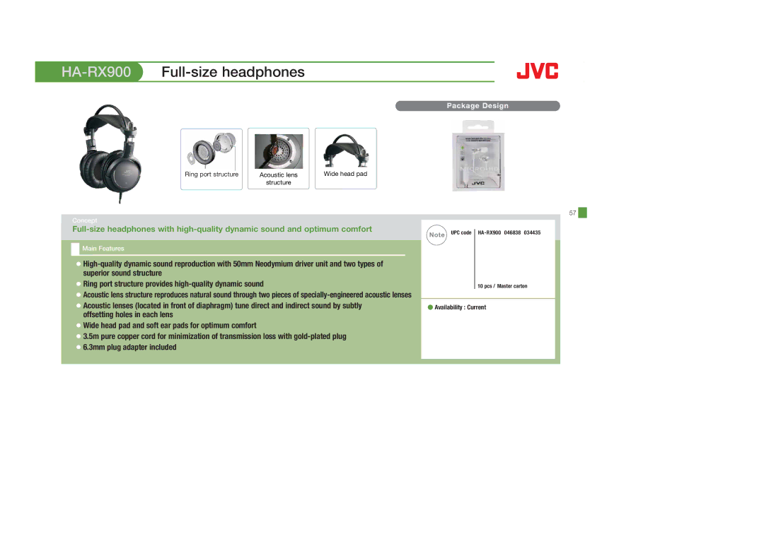 JVC HAS600A, HASR44X, HAFX8B, HAFX40R, HAFX30V, HAFX30A, HAFX22B, HASR500B, HAFX101B, HAFR36CT, HAFX5V HA-RX900Full-size headphones 