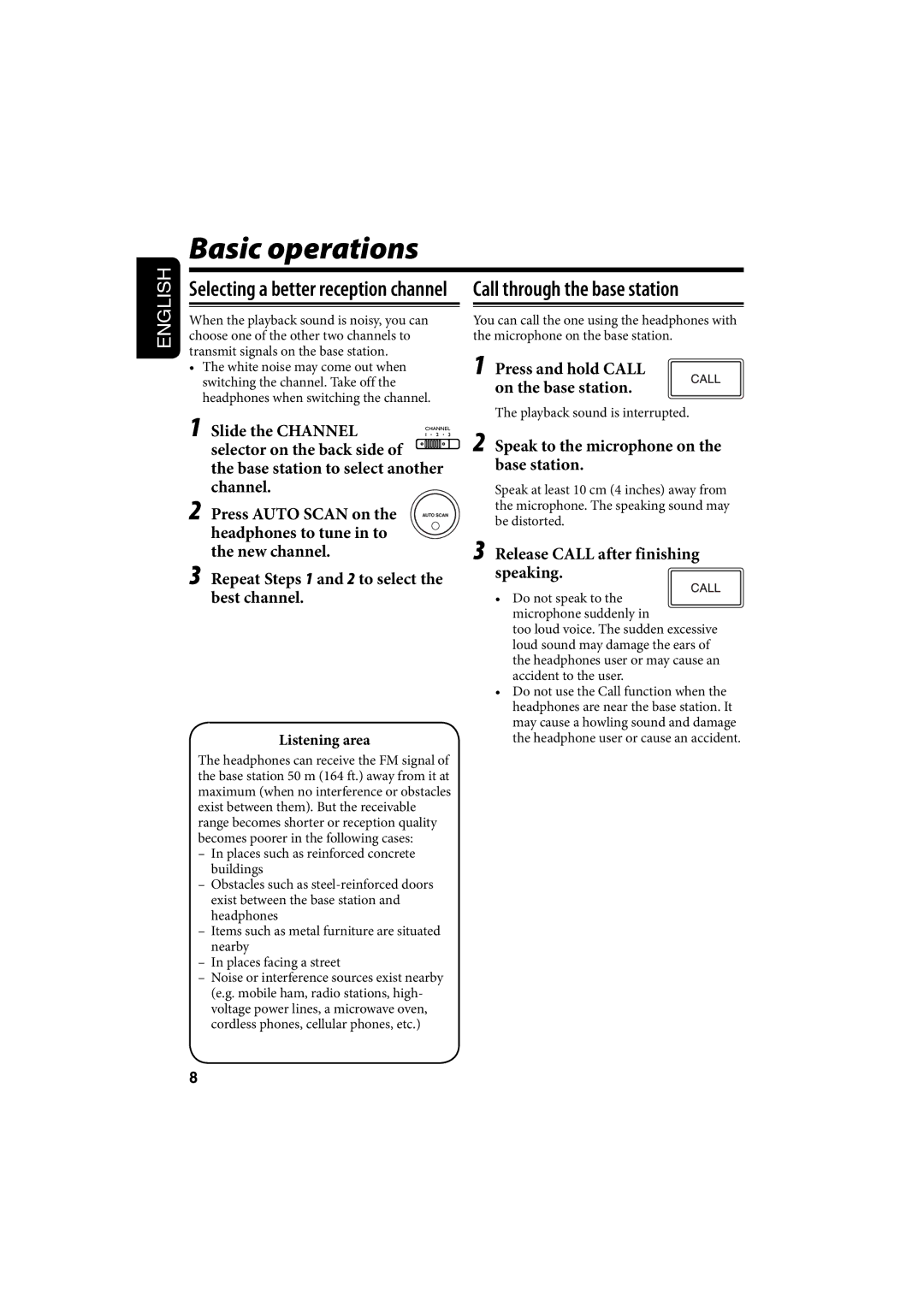 JVC HAW600RF, HA-W600RF manual Call through the base station 