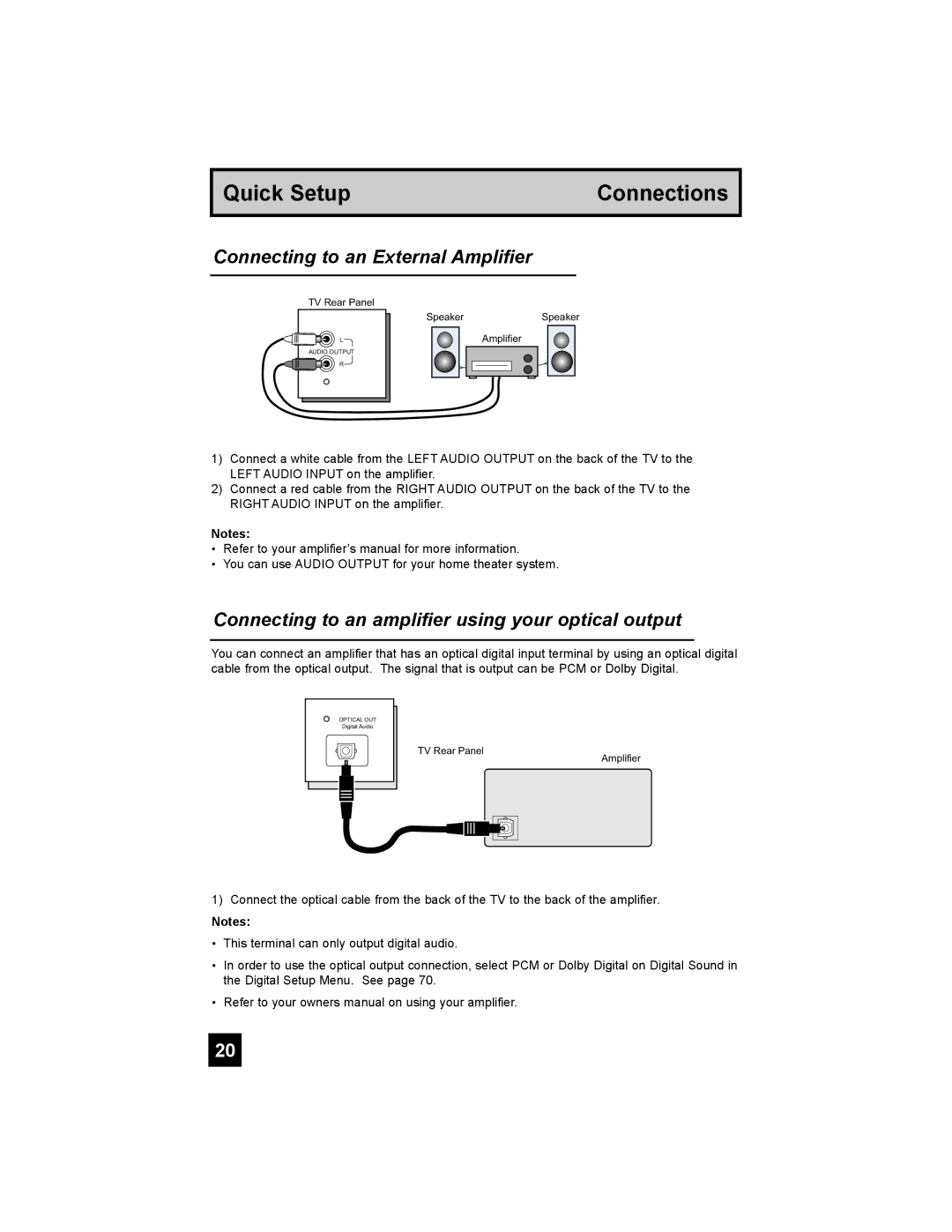 JVC HD-52G456 manual Connecting to an External Amplifier 