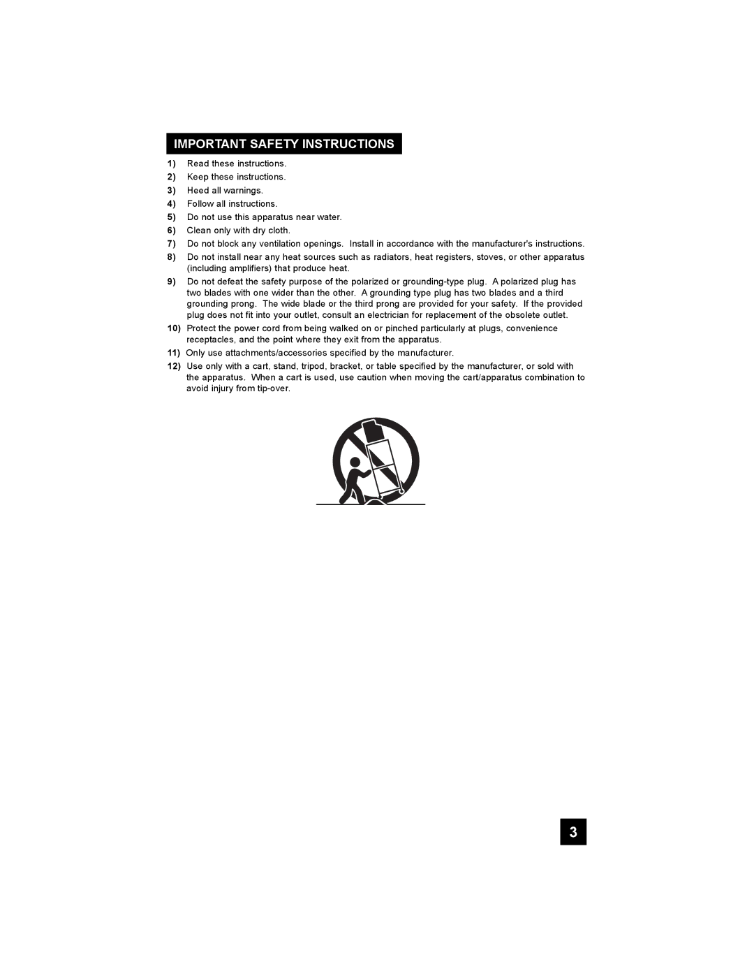 JVC HD-52G456 manual Important Safety Instructions 