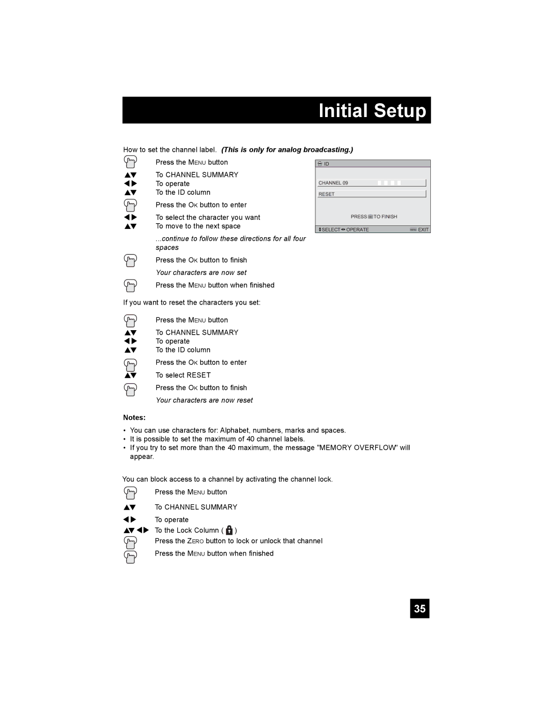 JVC HD-52G456 manual Continue to follow these directions for all four spaces 