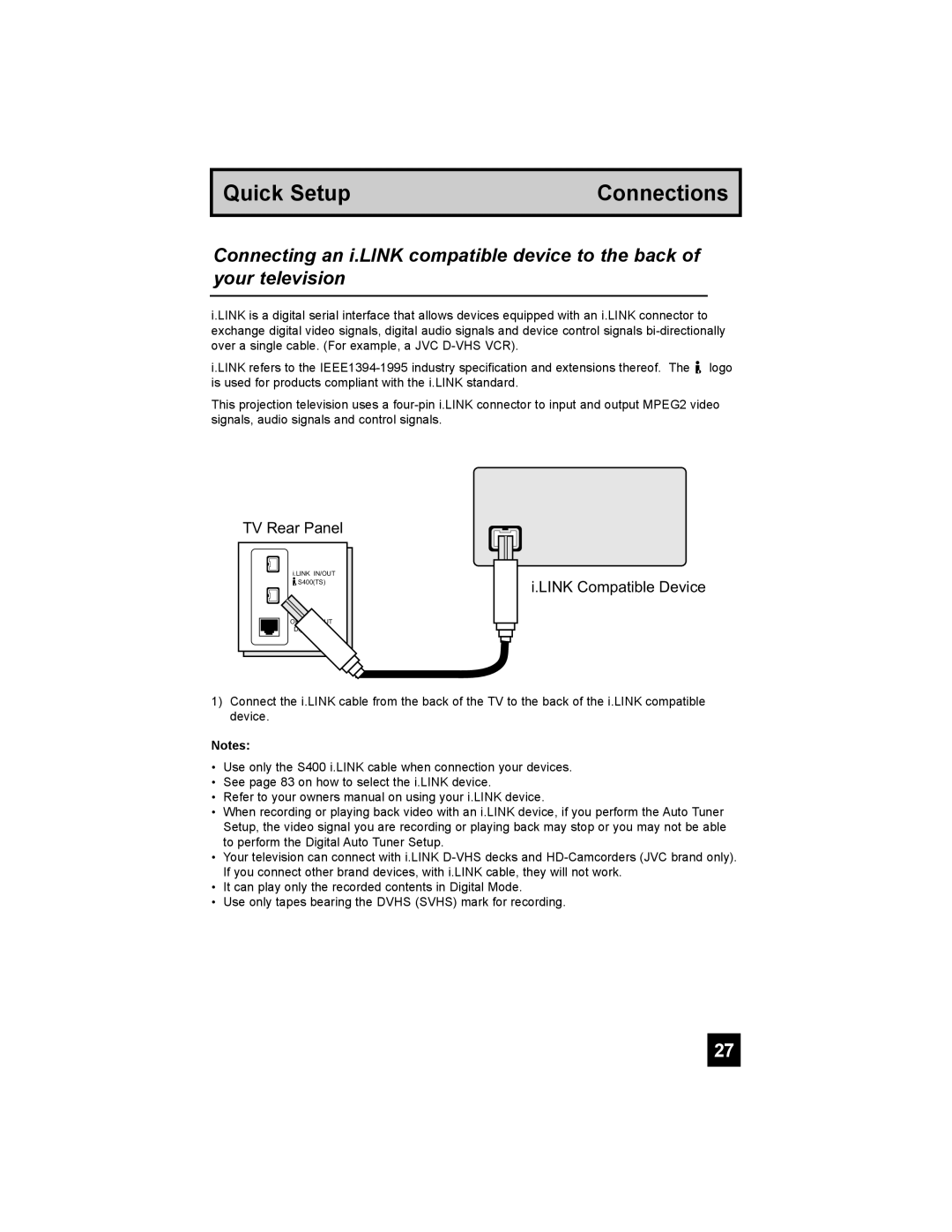 JVC HD-52G886, HD-52G786 manual Link Compatible Device 