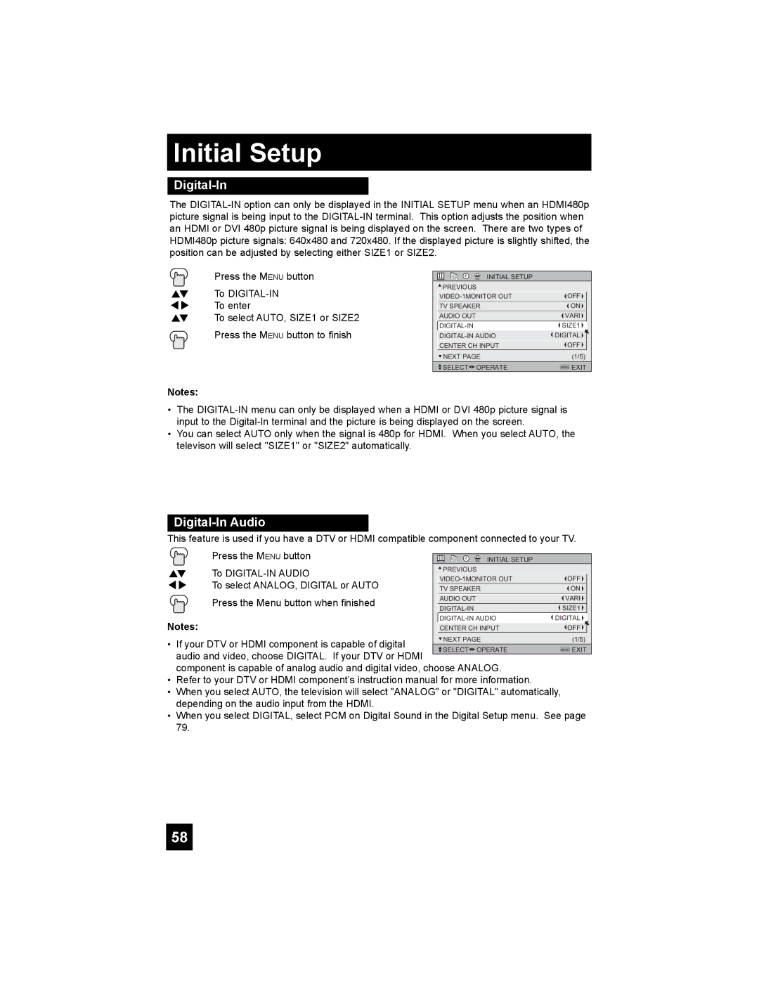 JVC HD-52G786, HD-52G886 manual Digital-In Audio 