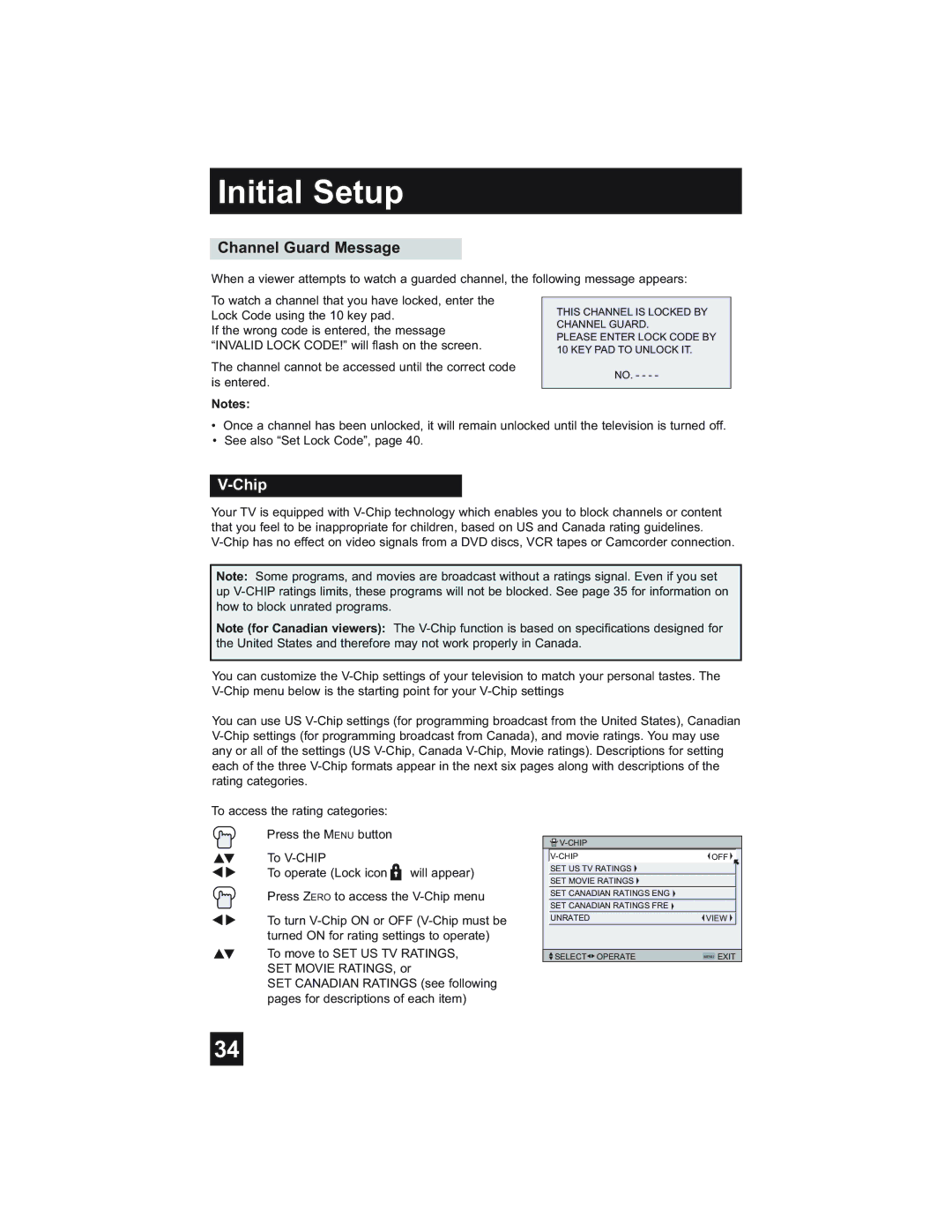 JVC HD-61Z585, HD-52Z575, HD-52Z585, HD-61Z575 manual Channel Guard Message, Chip 