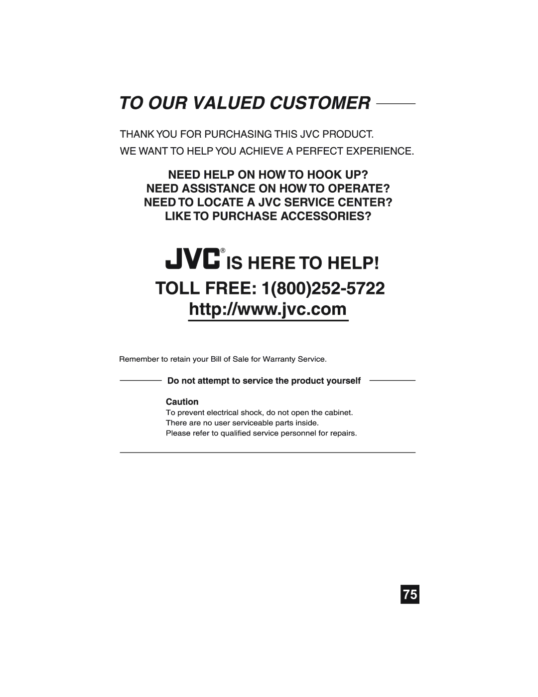 JVC HD-61Z575, HD-52Z575, HD-52Z585, HD-61Z585 manual 