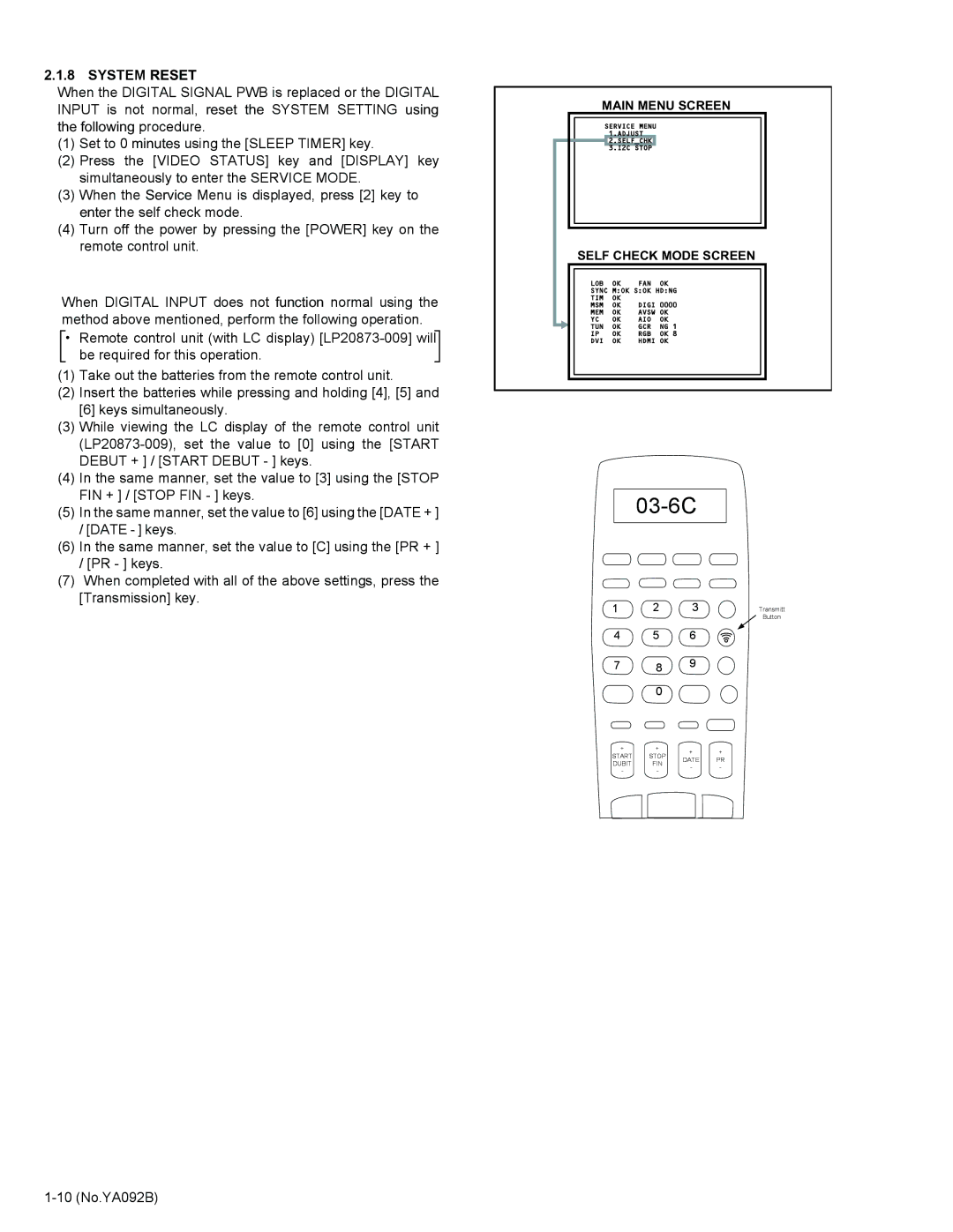 JVC HD-52Z575 service manual System Reset 