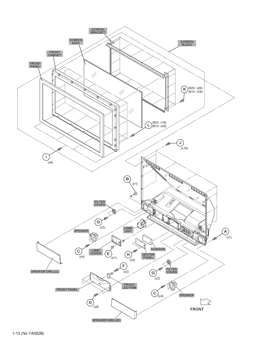 JVC HD-52Z575 service manual Front 