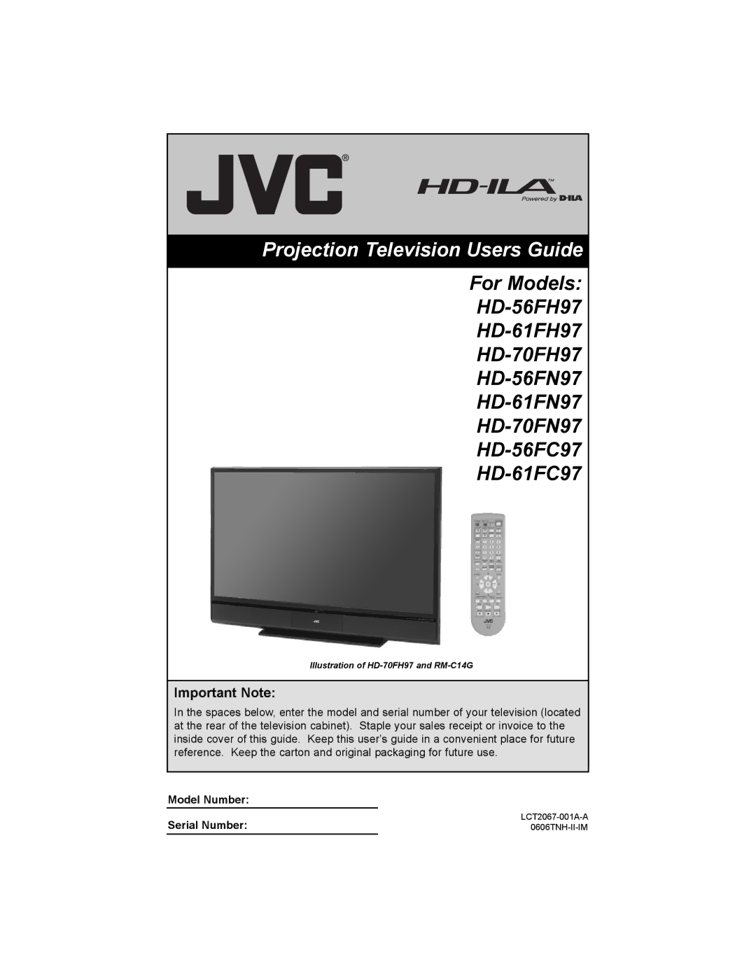 JVC HD-61FC97, HD-56FC97, HD-56FH97 manual Projection Television Users Guide 