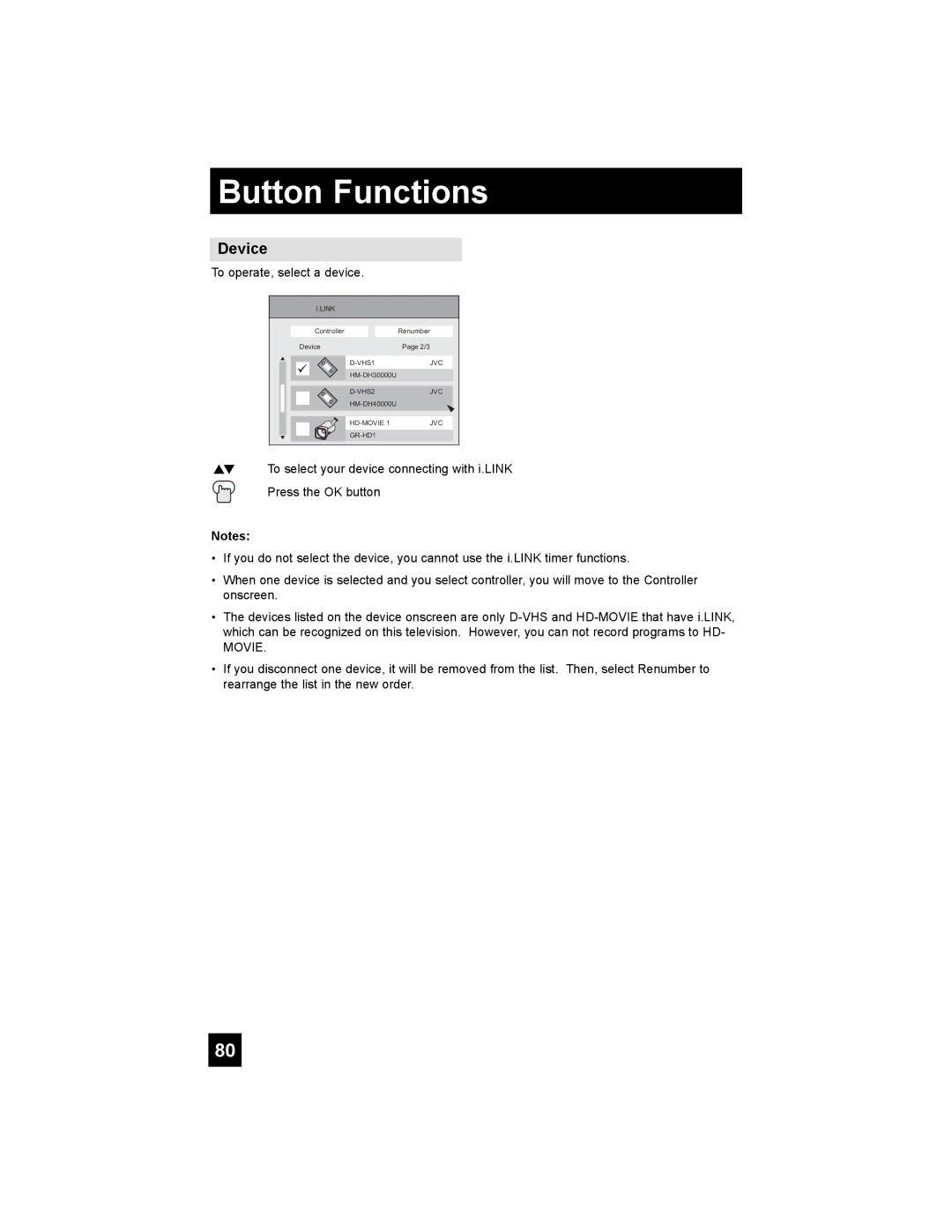 JVC HD-56FH97, HD-56FC97, HD-61FC97 manual Device, To operate, select a device 