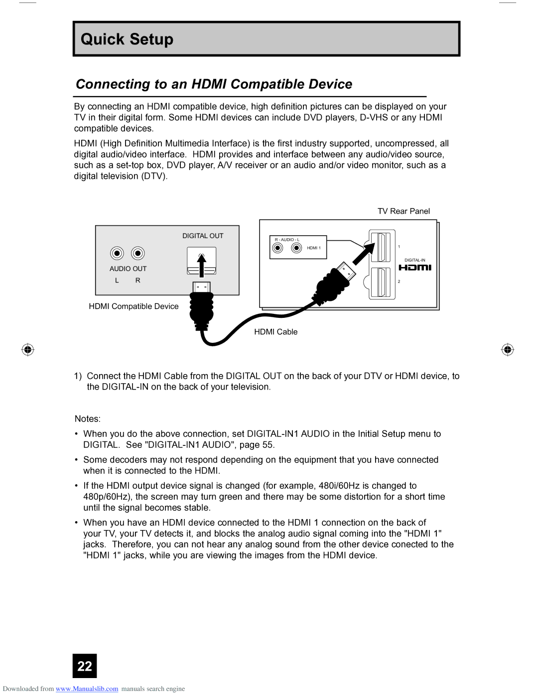 JVC HD-56FH97 manual Connecting to an Hdmi Compatible Device 