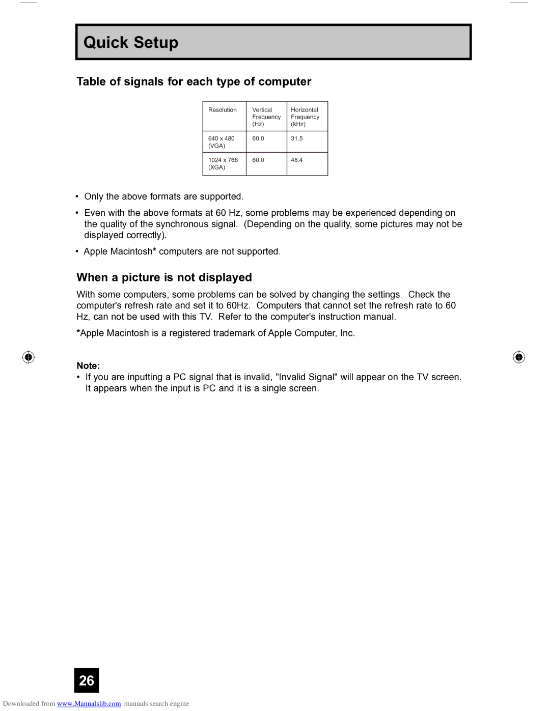 JVC HD-56FH97 manual Table of signals for each type of computer, When a picture is not displayed 