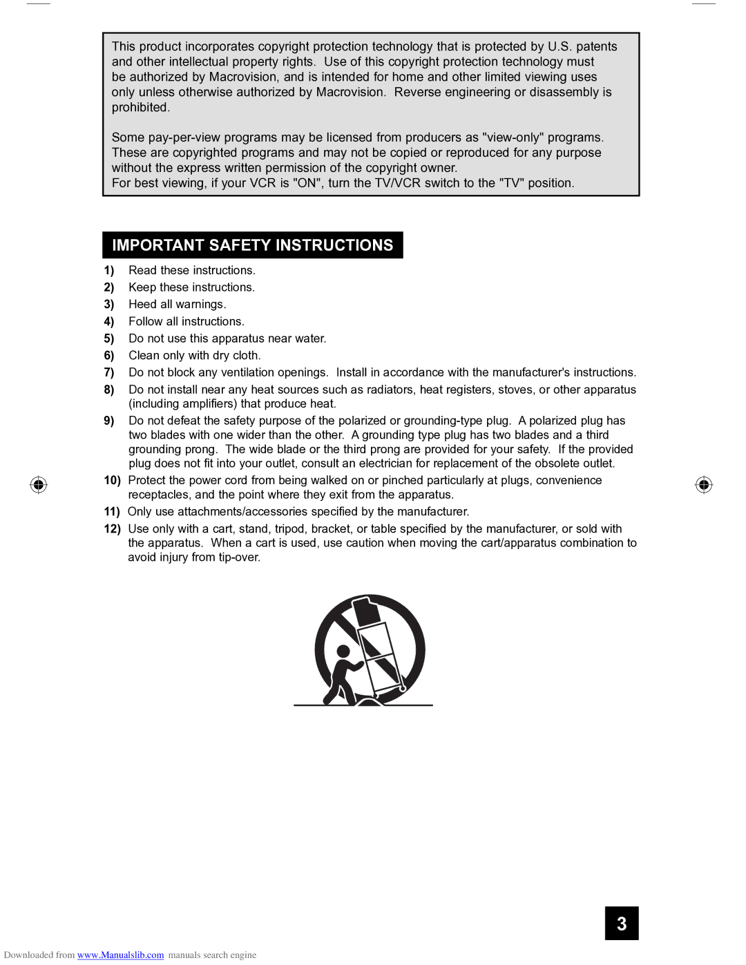 JVC HD-56FH97 manual Important Safety Instructions 