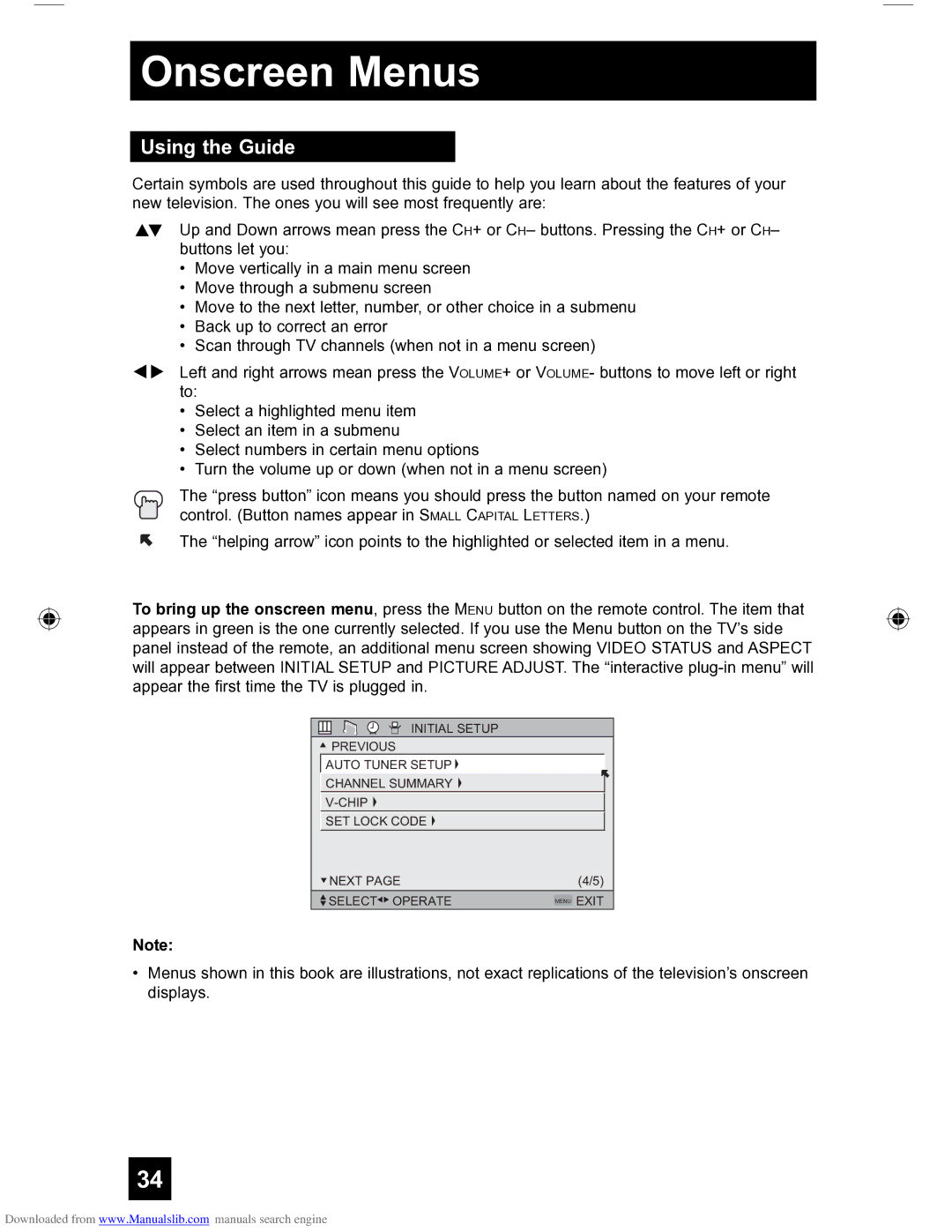 JVC HD-56FH97 manual Onscreen Menus, Using the Guide 