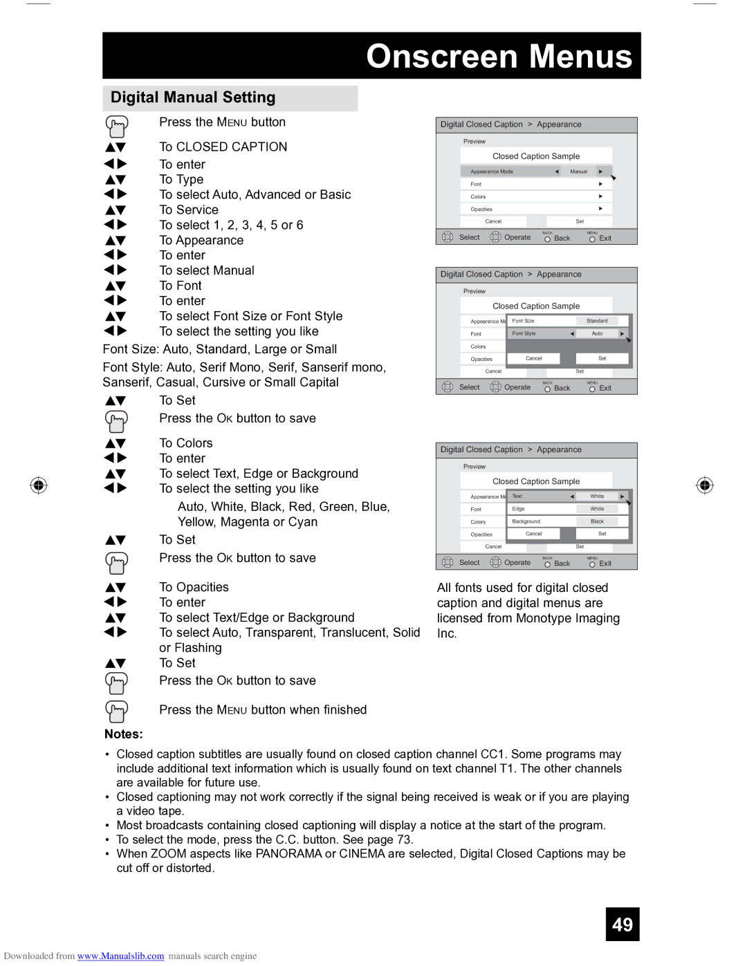 JVC HD-56FH97 manual Digital Manual Setting 