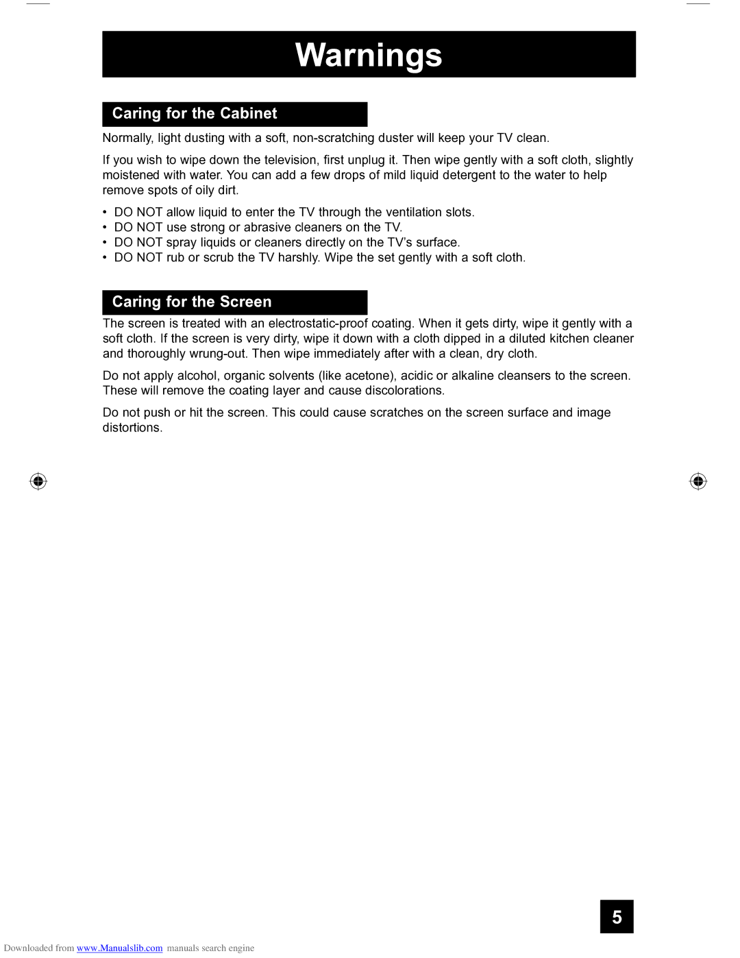 JVC HD-56FH97 manual Caring for the Cabinet, Caring for the Screen 