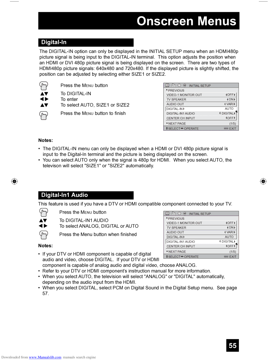 JVC HD-56FH97 manual Digital-In1 Audio 