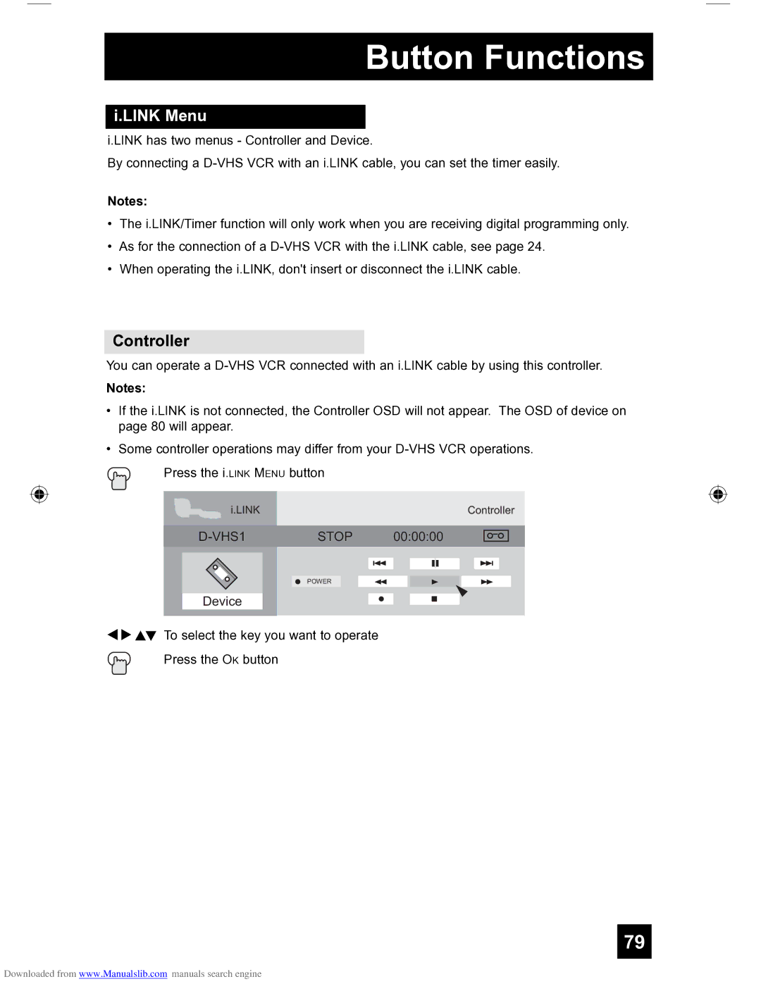 JVC HD-56FH97 manual Link Menu, Controller 