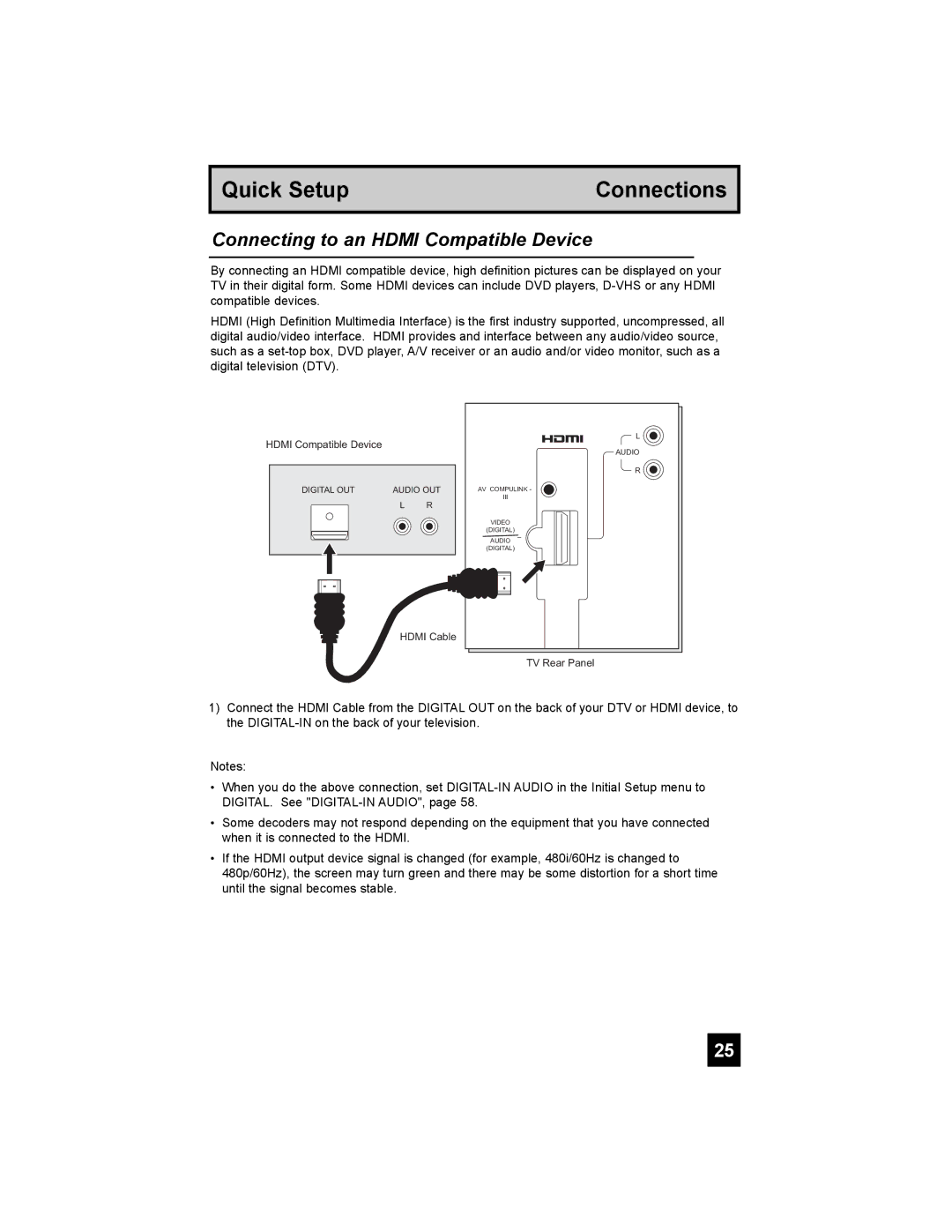 JVC HD-56G786, HD-56G886 manual Connecting to an Hdmi Compatible Device 