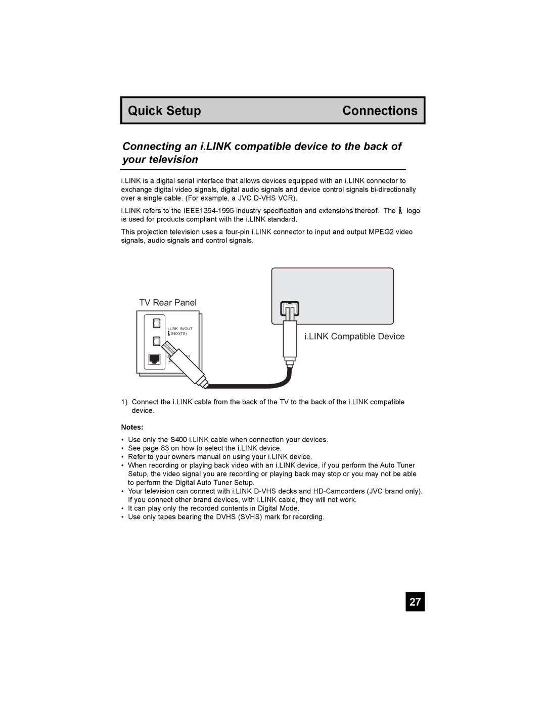 JVC HD-56G786, HD-56G886 manual Link Compatible Device 