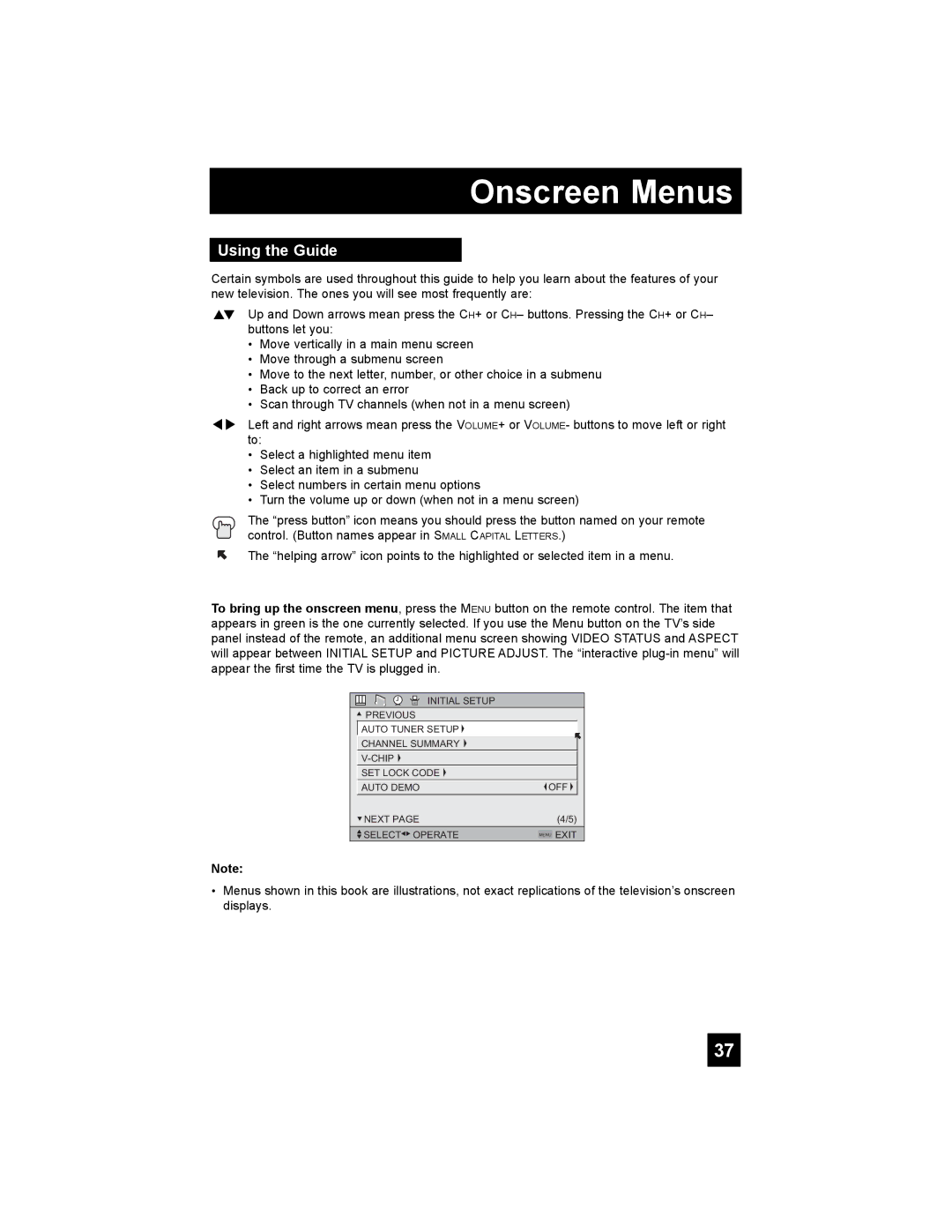 JVC HD-56G786, HD-56G886 manual Onscreen Menus, Using the Guide 