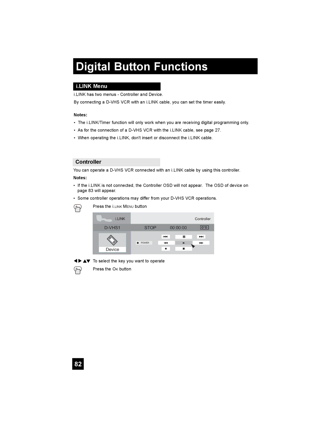 JVC HD-56G886, HD-56G786 manual Link Menu, Controller 