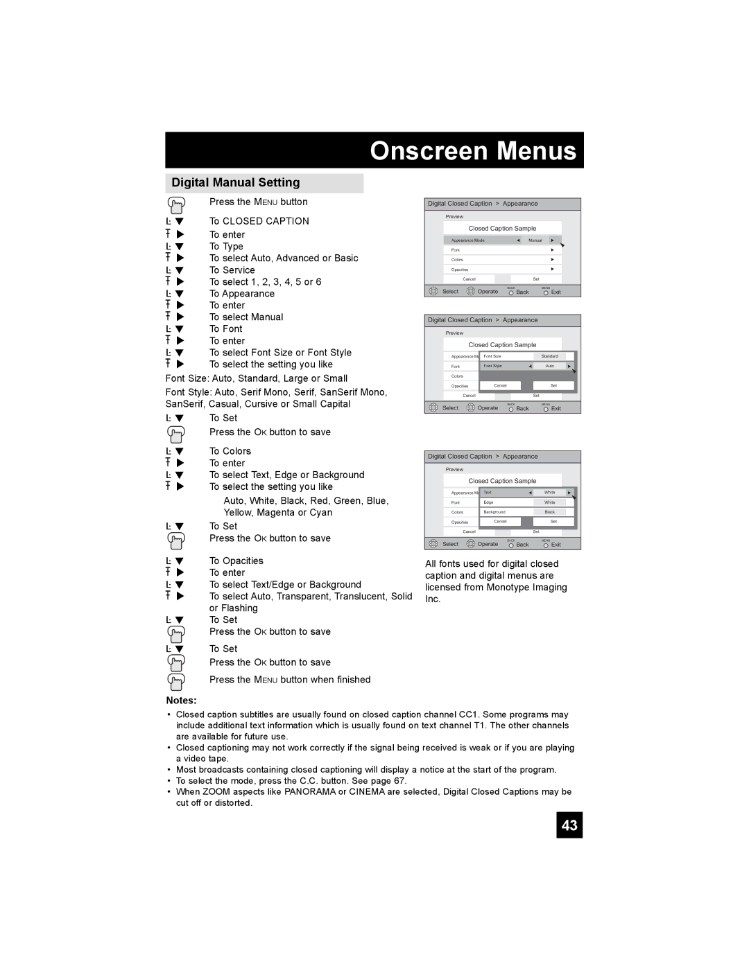 JVC HD-65S998 manual Digital Manual Setting 