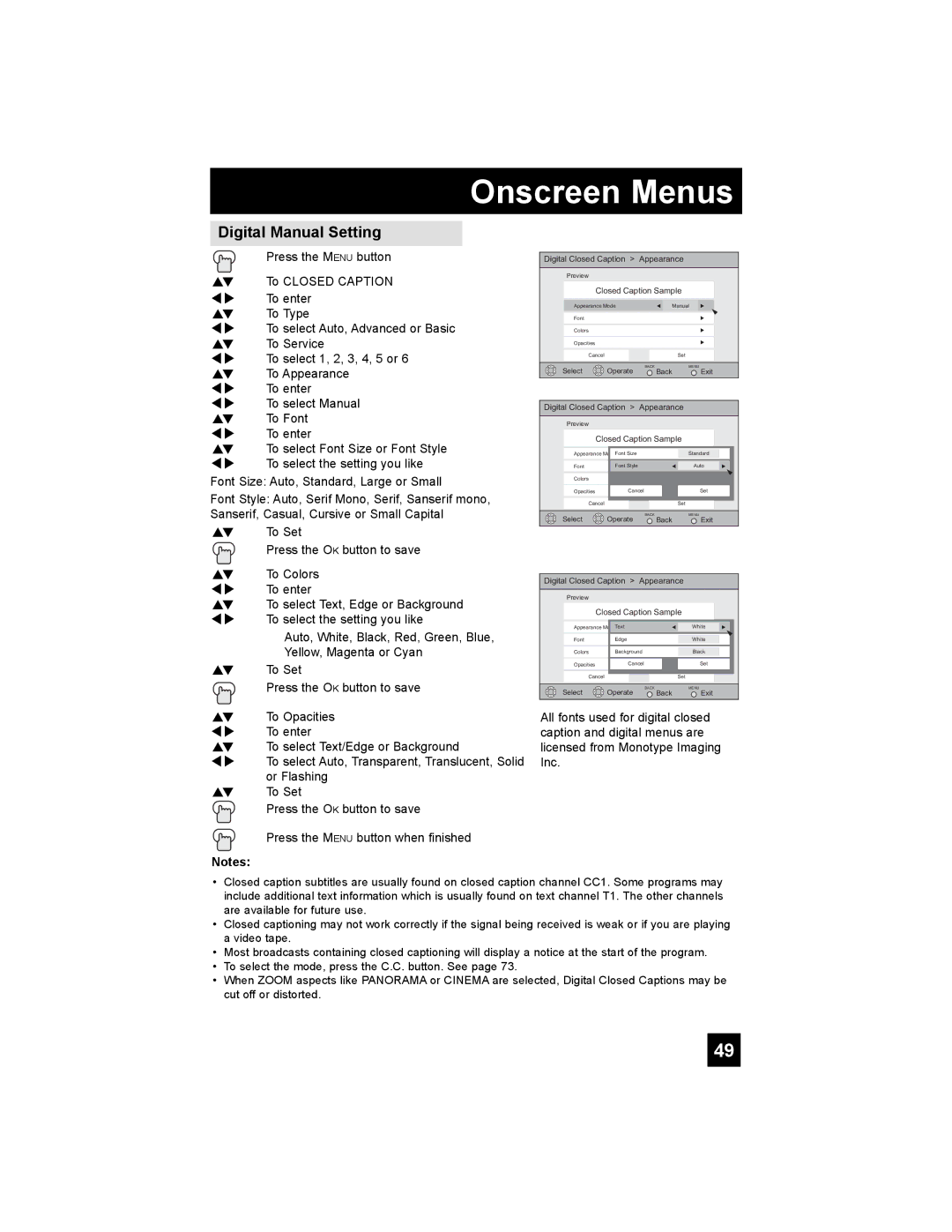 JVC HD-61FH97, HD-70FN97, HD-70FH97, HD-61FN97, HD-56FN97 manual Digital Manual Setting 